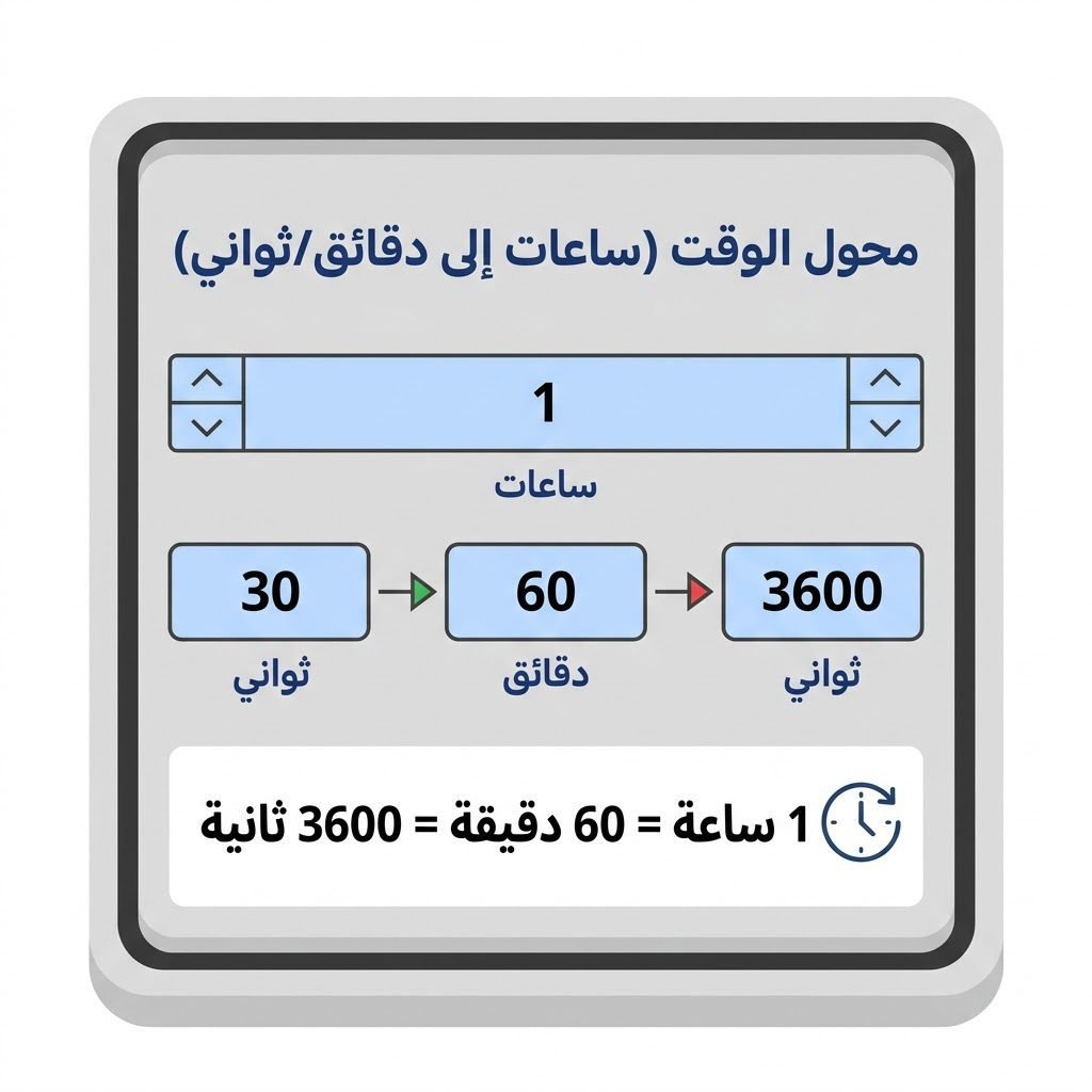 محول الوقت (ساعات إلى دقائق/ثواني)