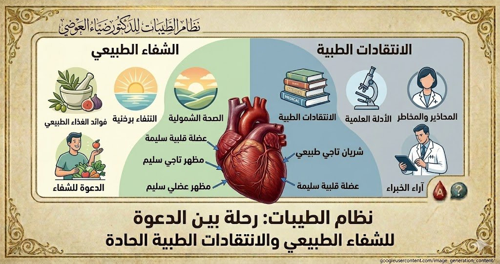 نظام الطيبات للدكتور ضياء العوضي: رحلة بين الدعوة للشفاء الطبيعي